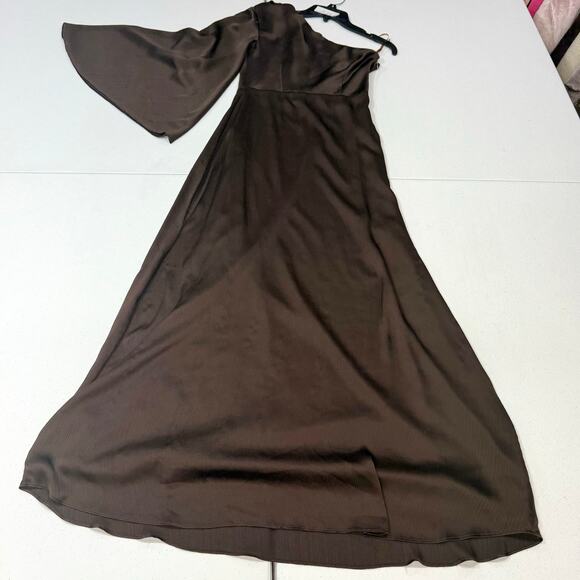 Sachin & Babi  Keely Gown brown one shoulder midi dress Size 0 - Picture 10 of 10